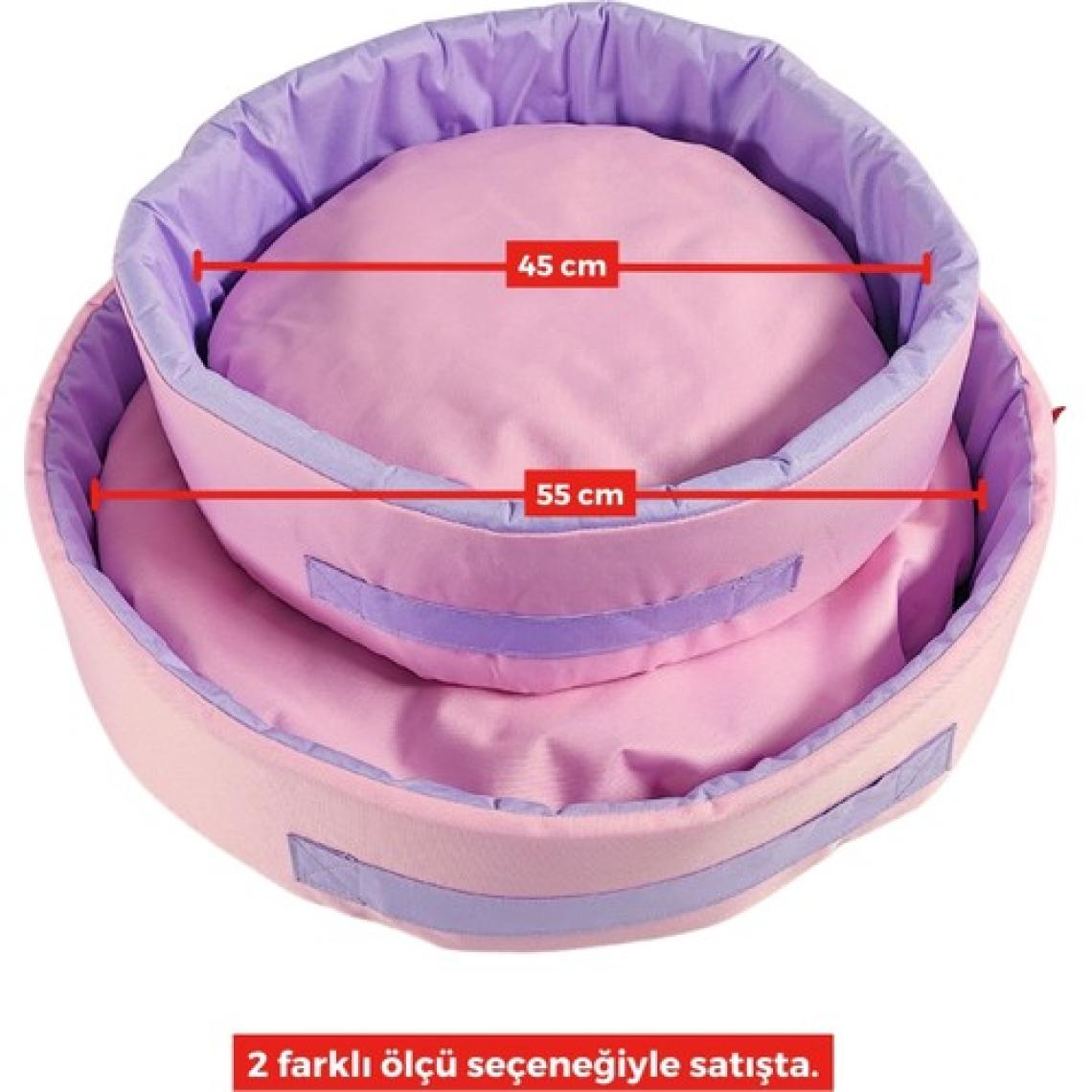 XPERMATE Sünger Simit Küçük Irk Köpek Yatağı Ve Kedi Yatağı 45 cm Pembe Lila
