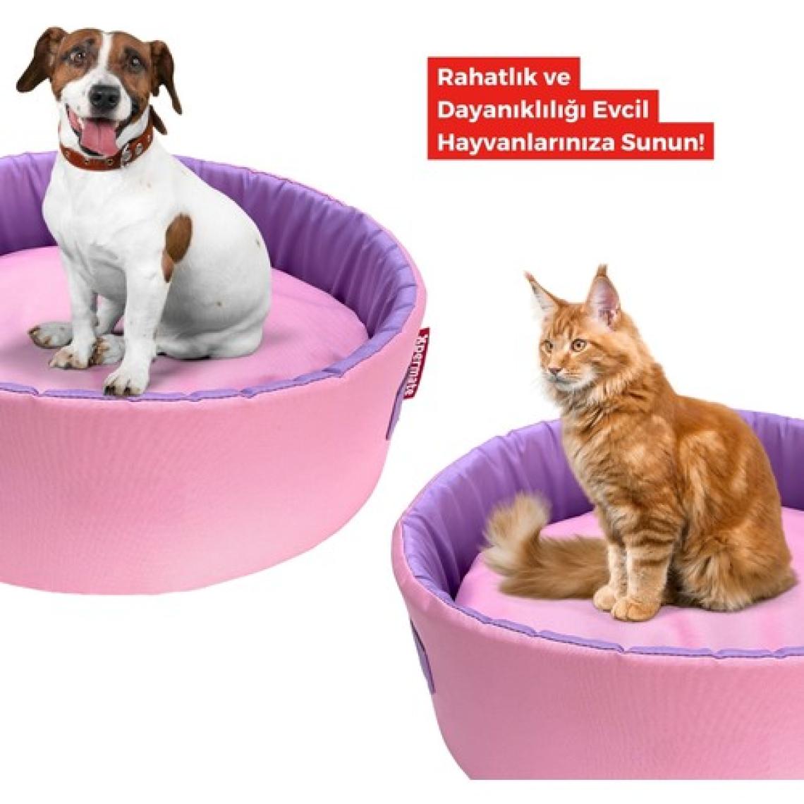 XPERMATE Sünger Simit Küçük Irk Köpek Yatağı Ve Kedi Yatağı 45 cm Pembe Lila