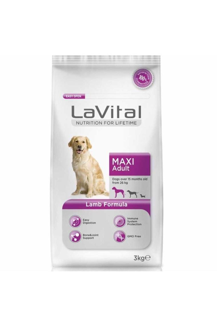 LaVital Maxi Adult Kuzu Etli 3 kg Büyük Irk Yetişkin Köpek Maması