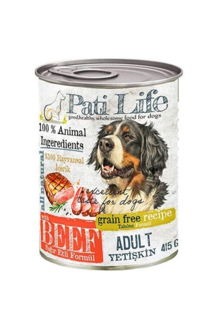 Pati Life 415 gr Yetişkin Sığır Etli Yaş Konserve Köpek Maması 24 ADET