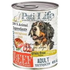 Pati Life 415 gr Yetişkin Sığır Etli Yaş Konserve Köpek Maması 24 ADET