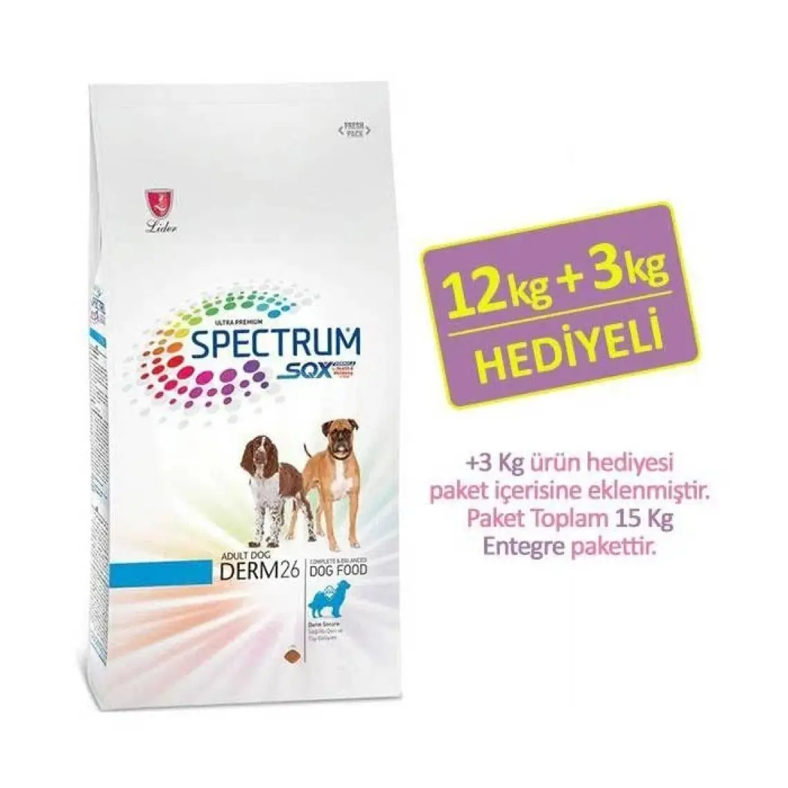 Spectrum Derm 26 Hypo-Allergenic Balıklı Yetişkin Köpek Maması 12kg