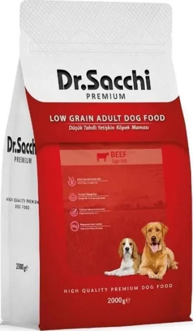 Dr.sacchi Premium Düşük Tahıllı Sığır Etli Yetişkin Köpek Maması 2 Kg