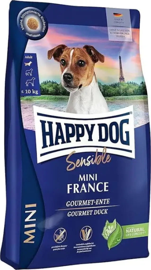 Happy Dog Sensible France Hassas Mide Yapısına Sahip Tahılsız Ördekli Küçük Irk Yetişkin Köpek Maması 4 kg