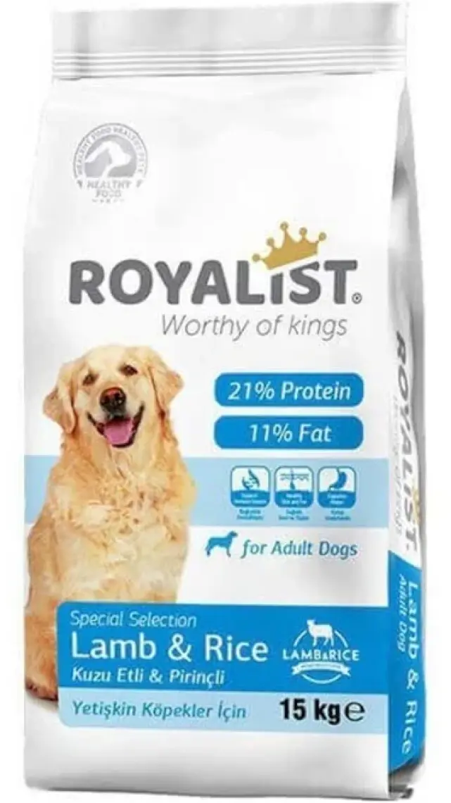 Royalist Premium Kuzu Etli ve Pirinçli Yetişkin Köpek Maması 15 kg