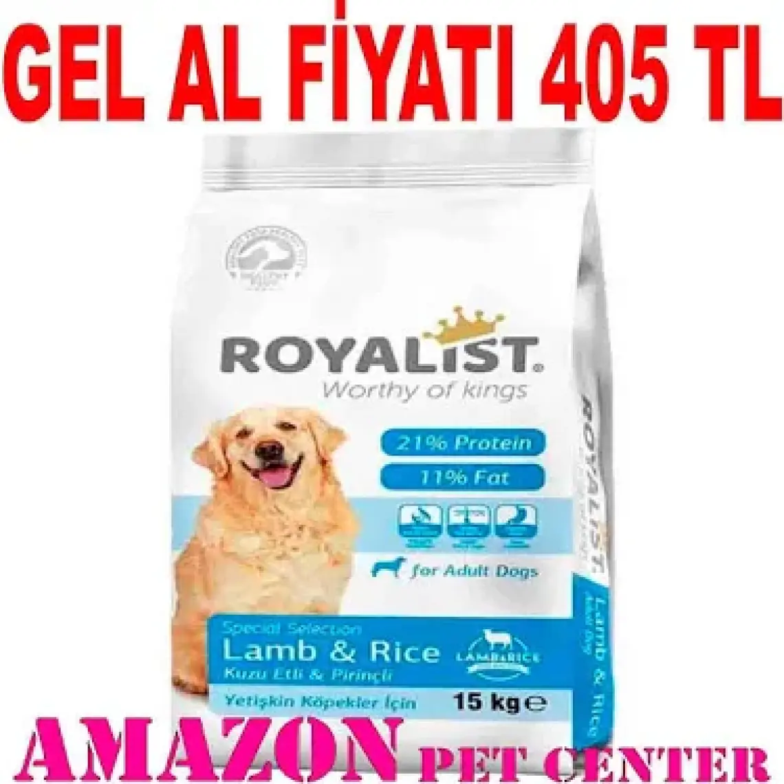 Royalist Premium Kuzu Etli ve Pirinçli Yetişkin Köpek Maması 15 kg