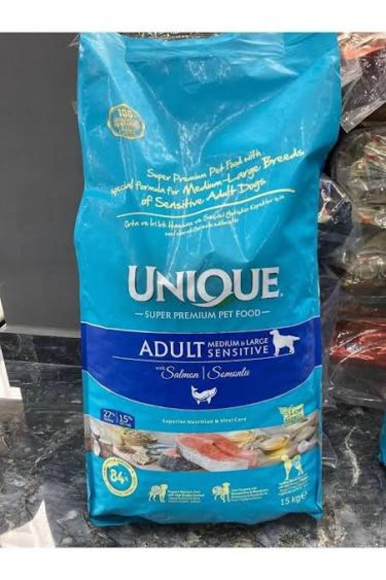 Unique Sensitive Orta ve Iri Irk Yetişkin Köpek Maması Somonlu 15 kg
