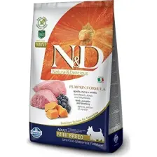 N&D Pumpkin Kuzu Etli Balkabaklı ve Yaban Mersinli 2.5 kg Küçük Irk Yetişkin Köpek Maması