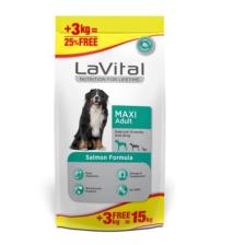 LaVital Maxi Adult Somonlu 12 kg + 3 kg Büyük Irk Yetişkin Köpek Maması