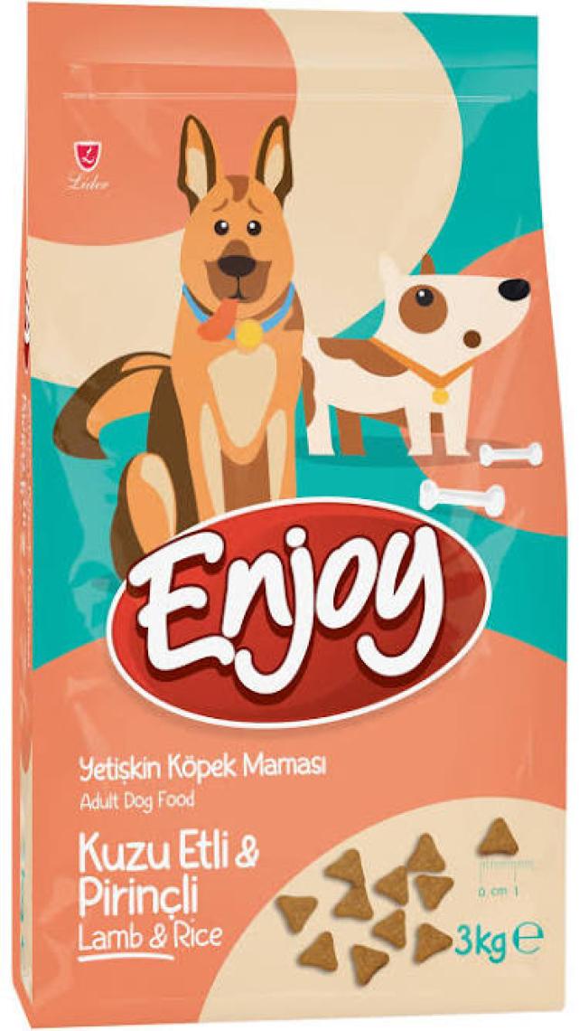 Enjoy Kuzu Etli ve Pirinçli Yetişkin Köpek Maması 3kg