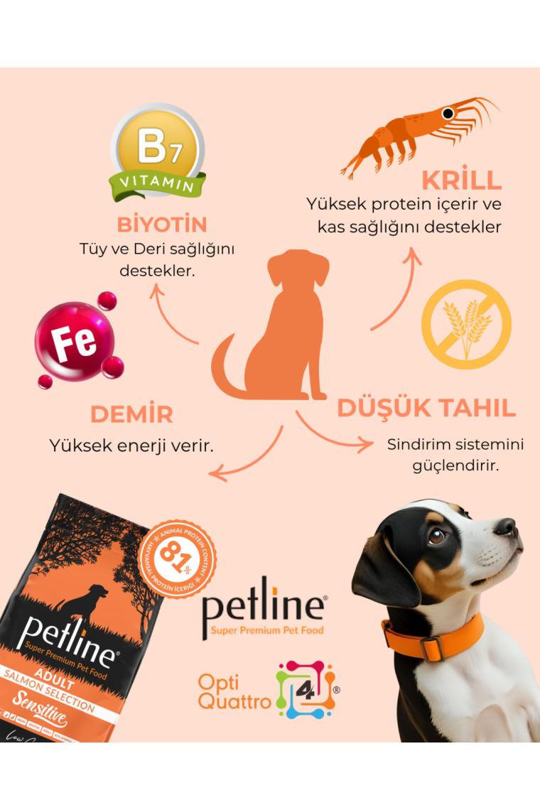 Petline Sensitive Somonlu Yetişkin Köpek Maması 12 kg