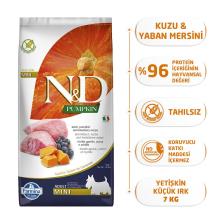 N&amp;D Pumpkin Kuzu Etli Balkabaklı ve Yaban Mersinli 7 kg Küçük Irk Yetişkin Köpek Maması