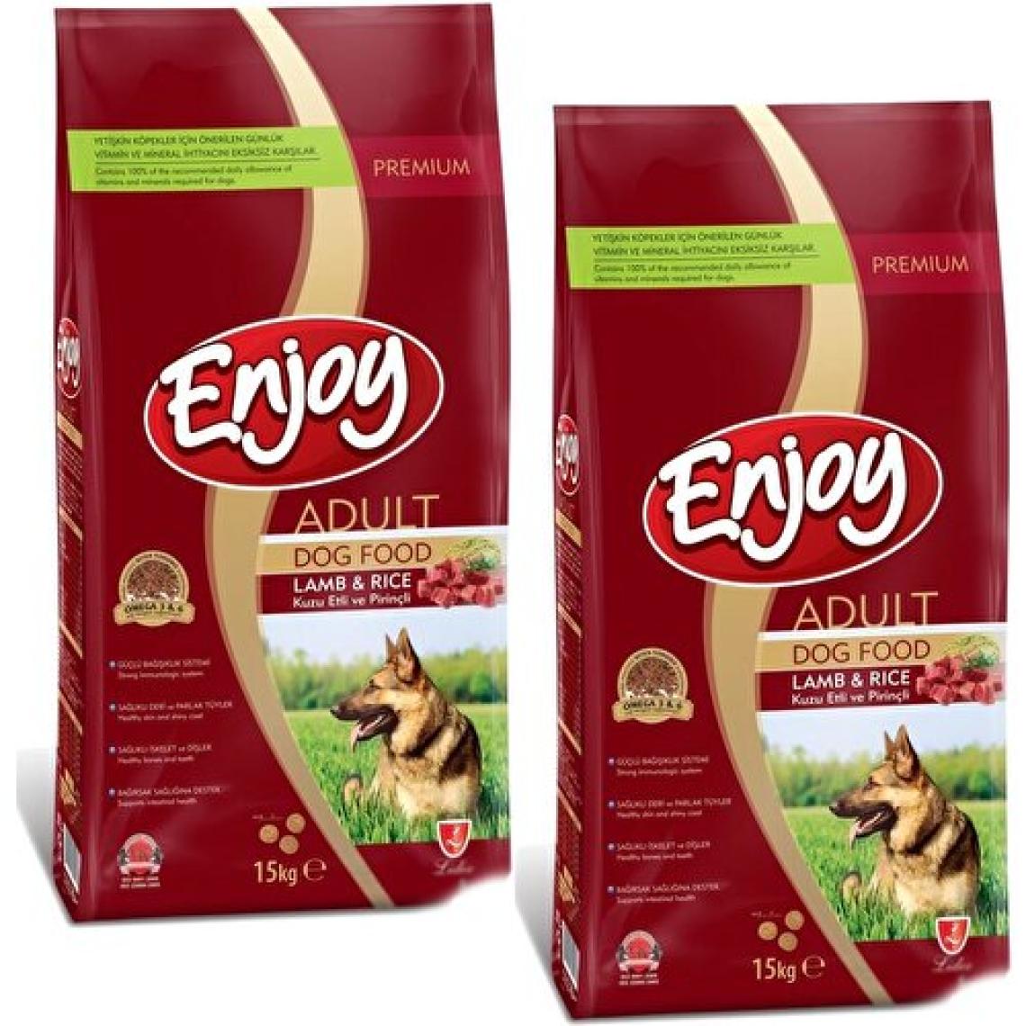 Enjoy Kuzu Etli  ve Prinçli Yetişkin Köpek Maması 15 kg 2 Adet