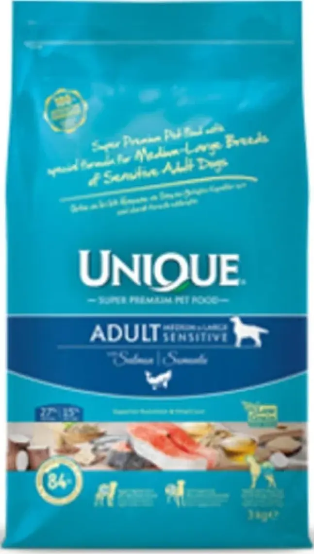 Unique Sensitive Orta ve Iri Irk Yetişkin Köpek Maması Somonlu 15 kg