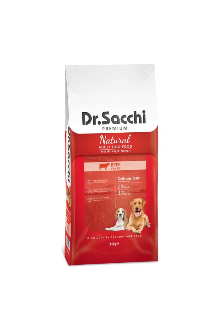 Dr. Sacchi Premium Natural Beef Sığır Etli 15 kg Yetişkin Köpek Maması