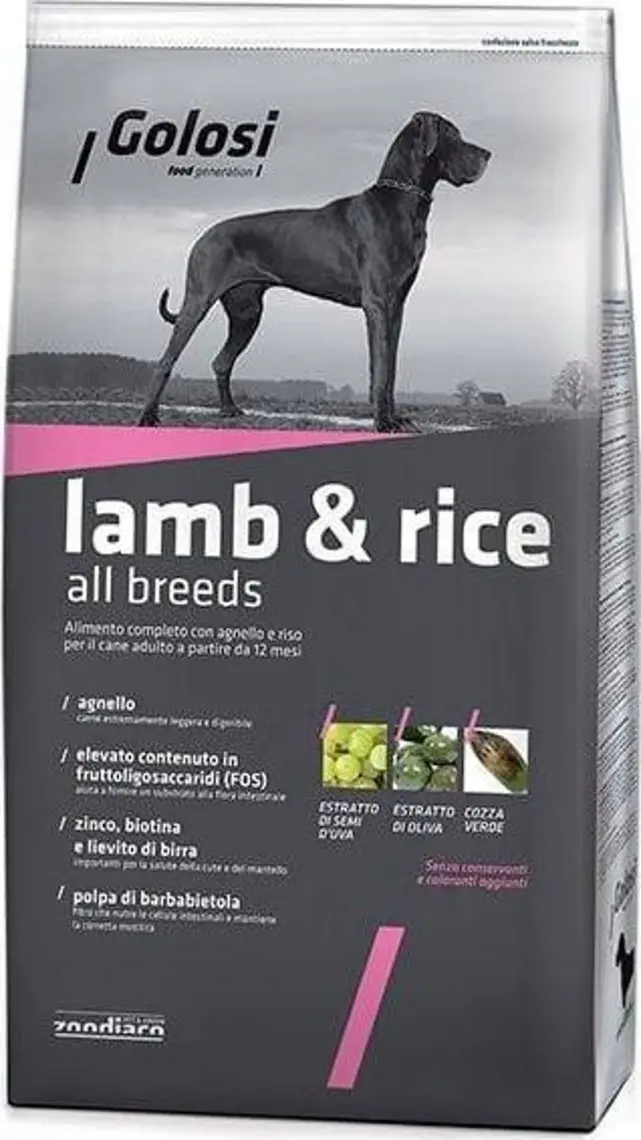 Golosi Dog Kuzu Etli Ve Pirinçli Yetişkin Köpek Maması 12 Kg