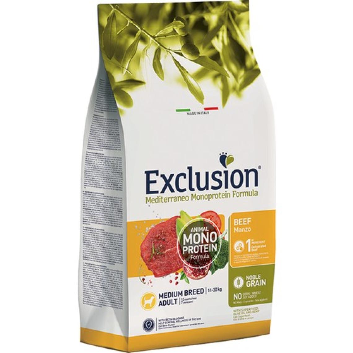 Exclusion Monoprotein Düşük Tahıllı Sığır Etli ve Narlı Orta Irk Yetişkin Köpek Maması 12 kg