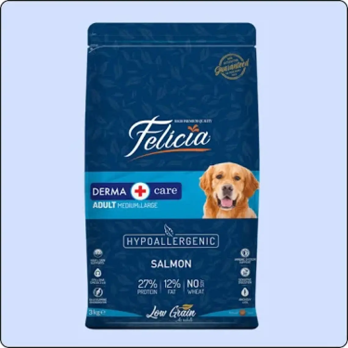 Felicia Düşük Tahıllı Hipoalerjenik Somonlu Orta ve Büyük Irk Yetişkin Köpek Maması 3kg