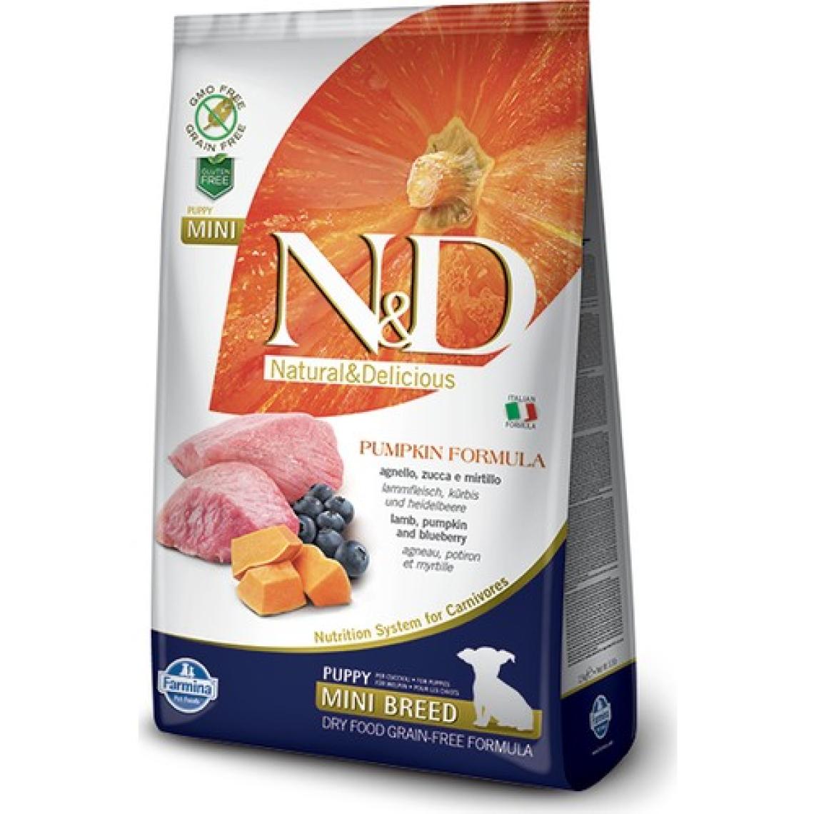 N&D Pumpkin Kuzu Etli Balkabaklı ve Yaban Mersinli 2.5 kg Küçük Irk Yavru Köpek Maması