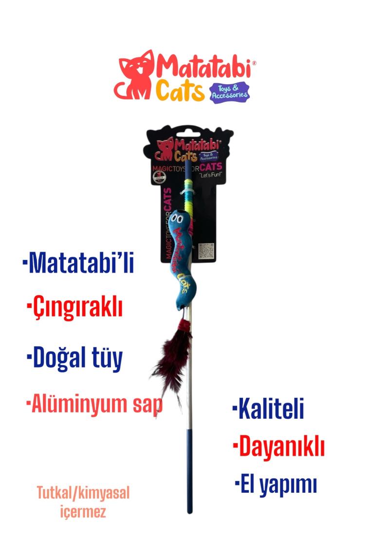 Matatabi Cats Al. Saplı Wormy Kedi Oltası, Sesli Peluş Kedi Oyuncaklı -  Doğal  Matatabi Içerikli