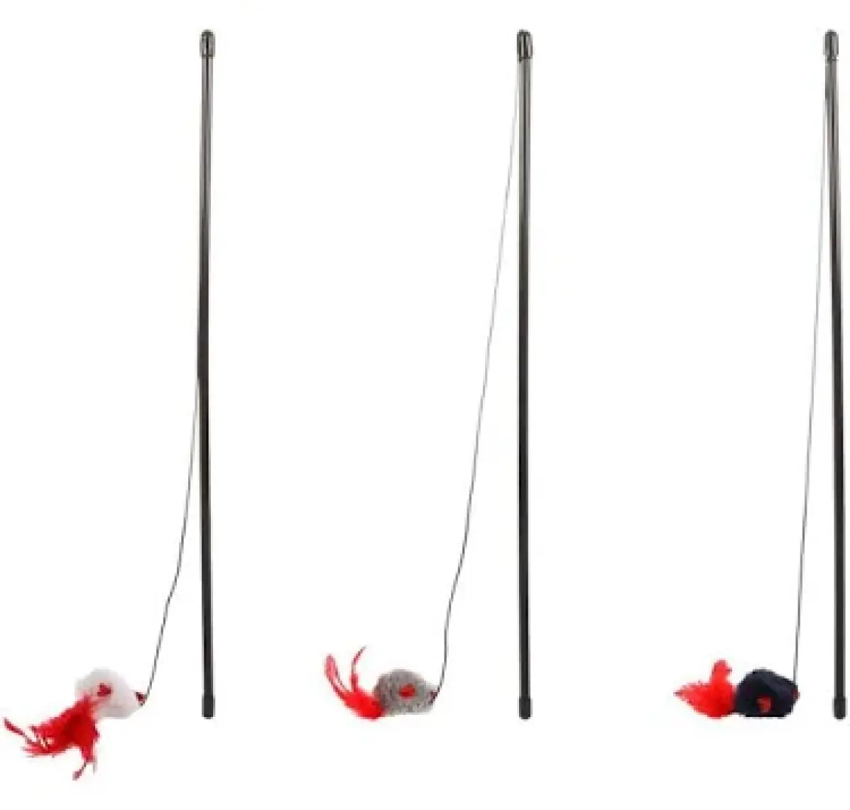 Karlıe Kedi Oltası Sesli Fare 65Cm Karışık Renkli