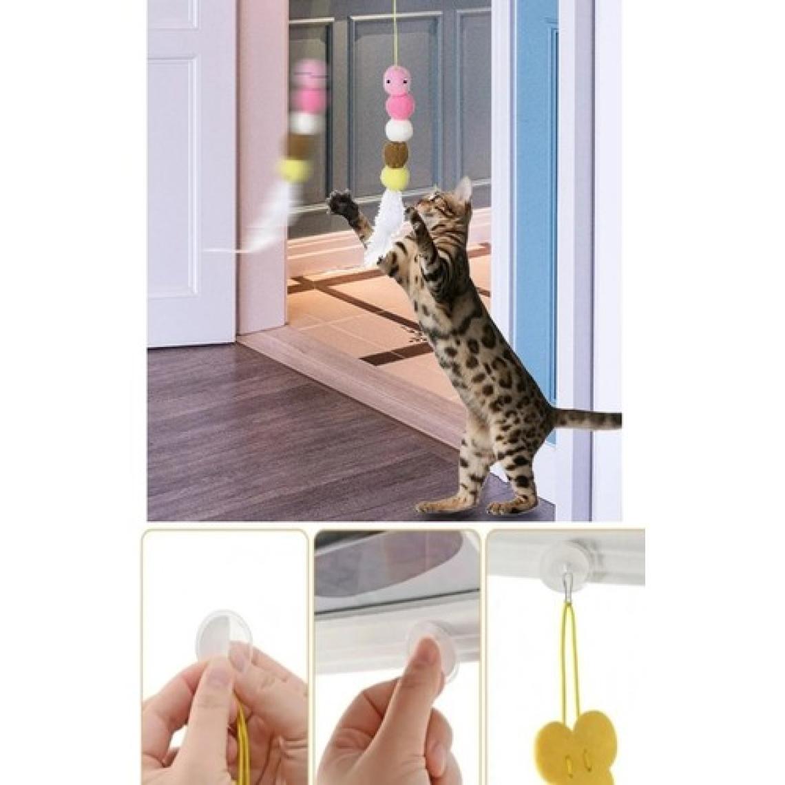 Tineke  Elastik Kendinden Yapışkanlı Renkli Kedi Oyun Oltası Kedi Oyuncağı Yapışkanlı Olta Eğitim Oyuncağı