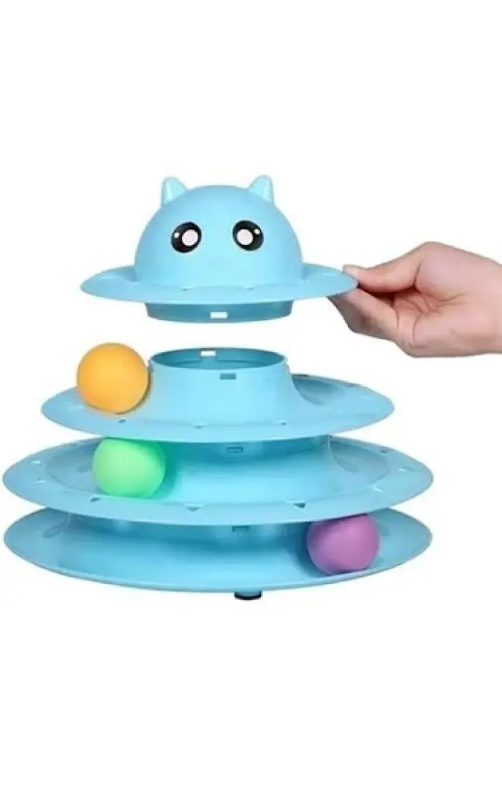 Buffer Tower Of Tracks Eğlenceli Üç Katlı Kedi Oyuncağı Seti Kedi Oyunu