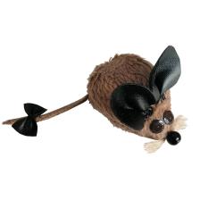 Markapet 4,5x6-15 cm Bıyıklı Peluş Fare Kedi Oyuncağı -Taba