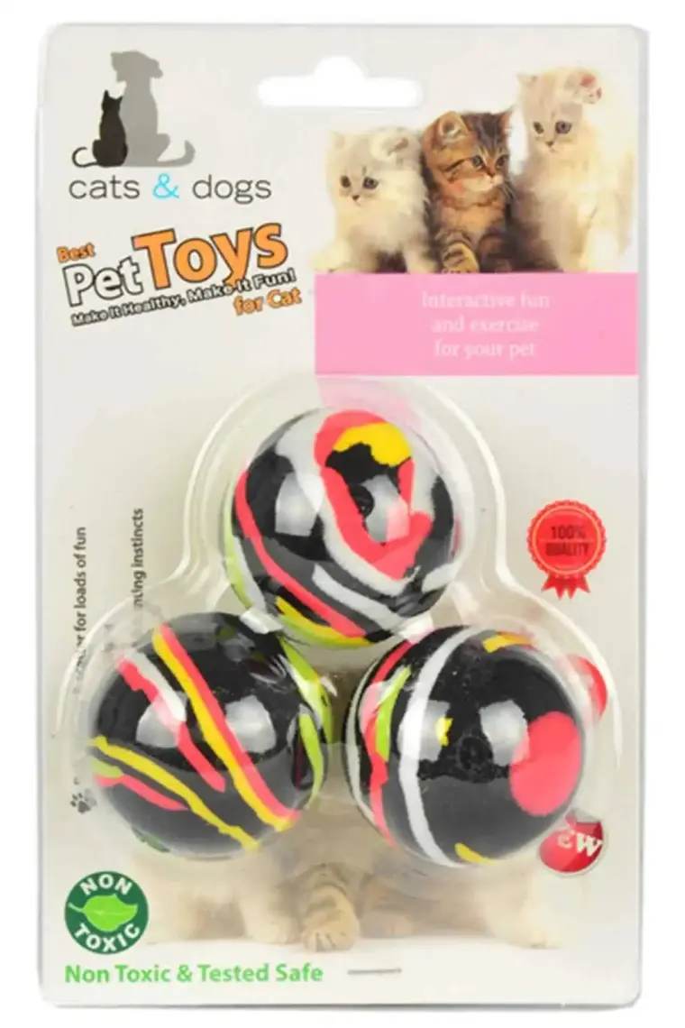 Best Pet Toys Kedi Oyun Topu Yumuşak Üçlü 13 cm