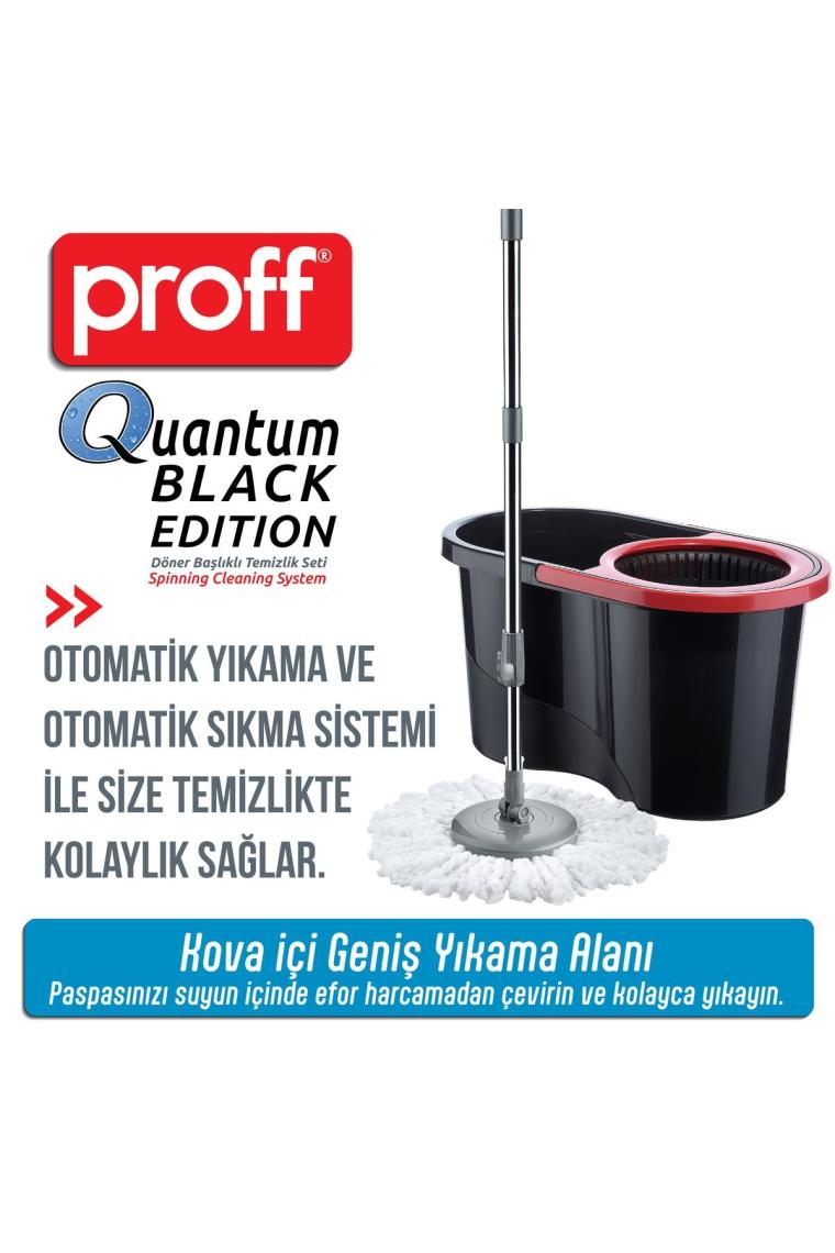 Quantum Siyah Döner Başlıklı Temizlik Seti