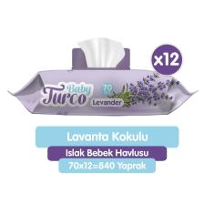 Lavanta Kokulu Islak Bebek Havlusu 12x70 Adet