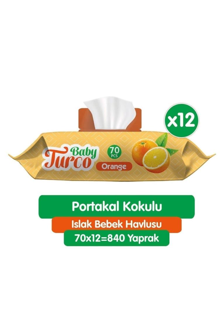 Portakal Kokulu Islak Bebek Havlusu 12x70 Adet