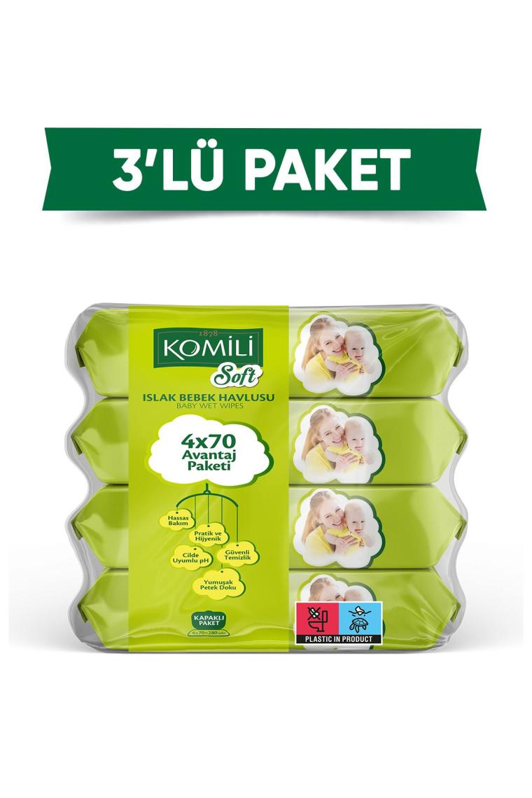 Komili Soft 70 Yaprak 12'li Paket Islak Mendil