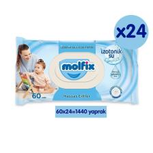 Molfix İzotonik Sulu Hassas Ciltler 60 Yaprak 24'lü Paket Islak Mendil