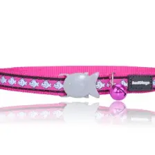 Reddingo Fosforlu Balık Desenli Pembe Kedi Boyun Tasması 12 Mm