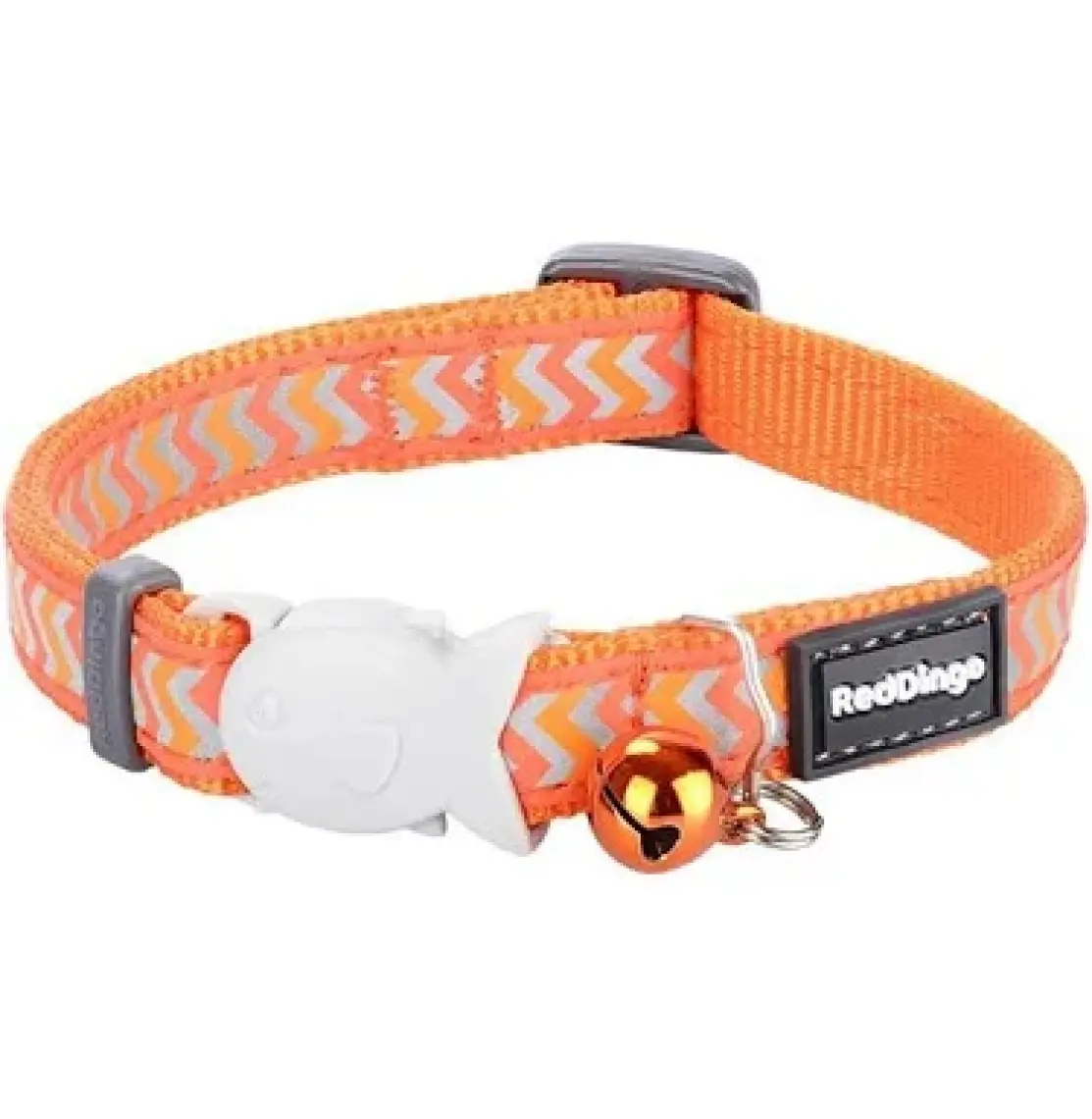 Reddingo Fosforlu Ziggy Desenli Turuncu Kedi Boyun Tasması 12 mm