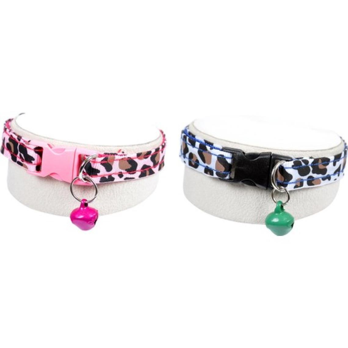 X-Perk Leopar Desenli Zilli Kedi Köpek Tasması 2'li Set