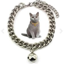 Hebmeyy Ayarlanabilir Zincir Alüminyum Zilli Gold  Lüx Kedi ve Küçük Irk Köpek Kolye Tasması