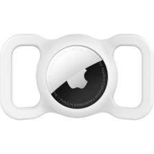 Microsonic Apple Airtag Kılıf, Evcil Hayvan Için Silikon Boyun Tasma Aparatı Beyaz