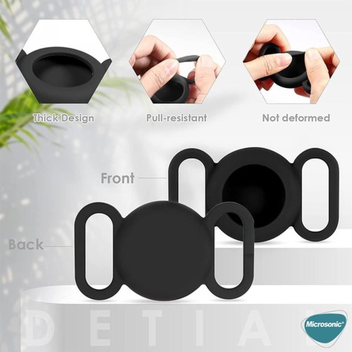 Microsonic Apple Airtag Kılıf, Evcil Hayvan Için Silikon Boyun Tasma Aparatı Sarı