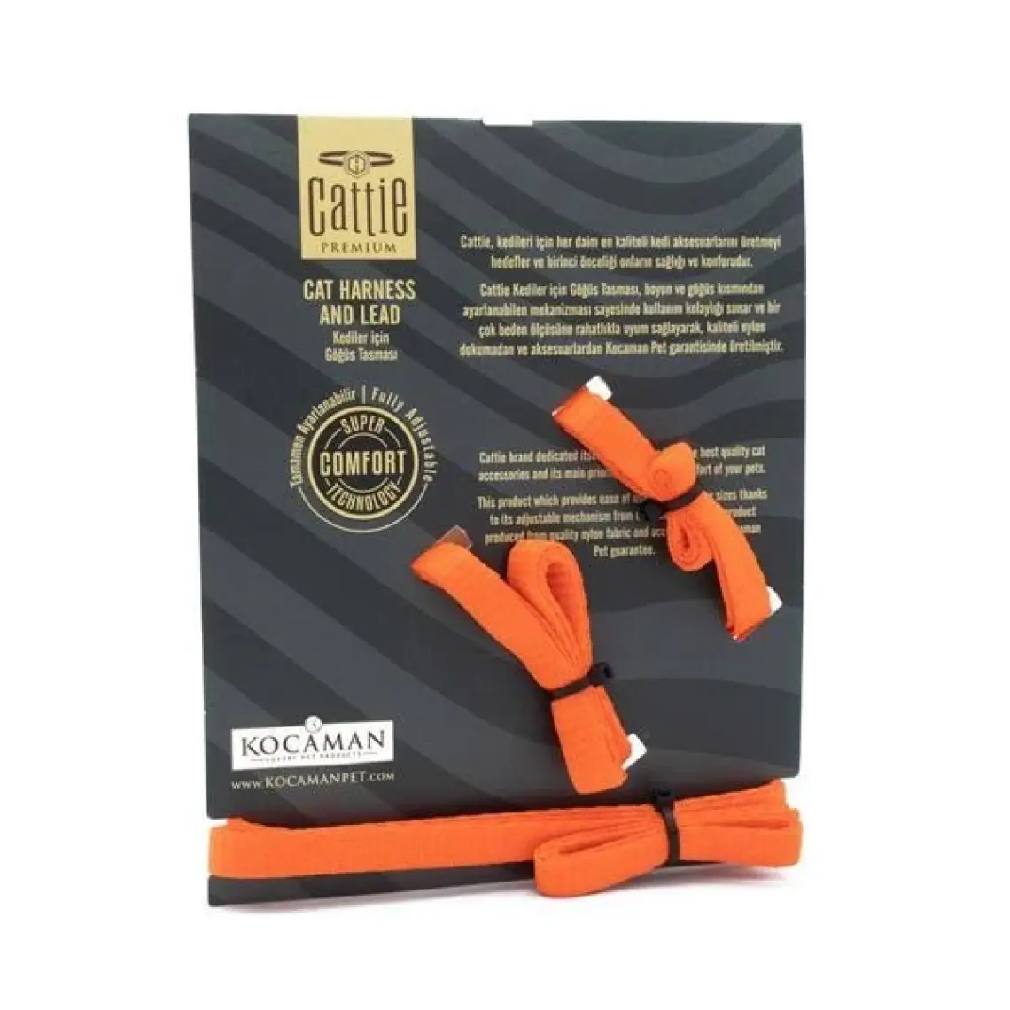 Cattie Kedi Göğüs ve Gezdirme Tasma Takımı Siyah 1x25-40 Cm