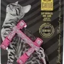 Cattie Desenli Kedi Göğüs ve Gezdirme Tasma Aparatı Pembe 1x25-40
