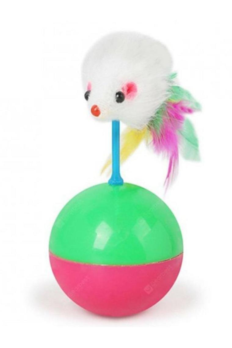 Kedi Oyuncağı Tüylü Fare Hacıyatmaz Topu