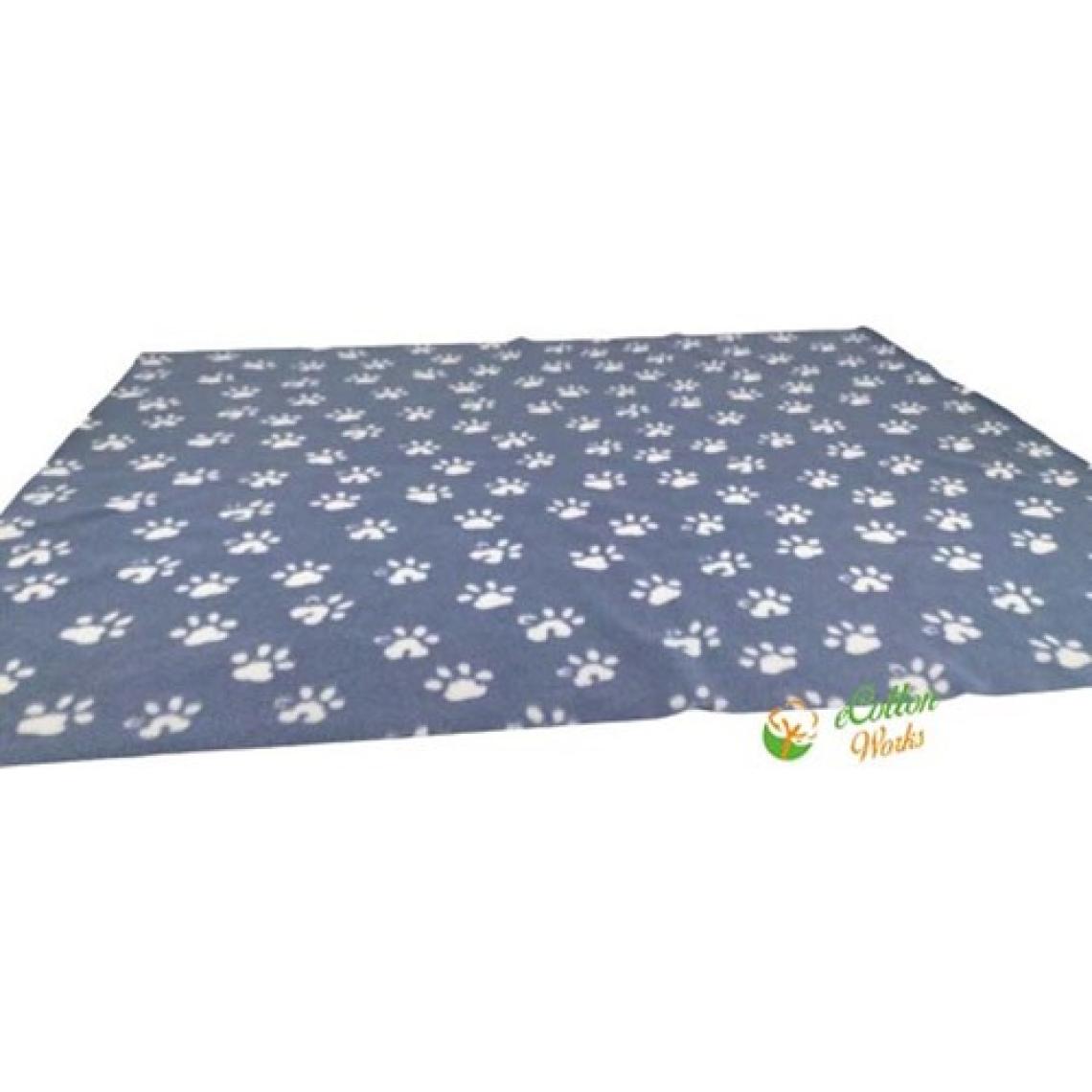 Ecotton Works Pati Desenli Kedi Köpek Evcil Hayvan Polar Battaniye Antrasit Gri Renk 70CM X90CM