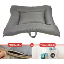 XPERMATE Comfort Köpek Minderi  Köpek Yatağı Kedi Yatağı Fermuarlı 70x90 Antrasit Bej