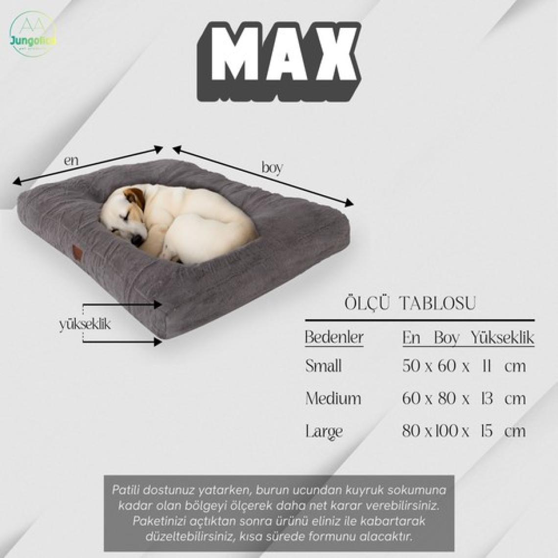 Max, Ultra Yumuşak, Kaydırmaz Tabanlı, Konforlu Kedi ve Köpek Minderi