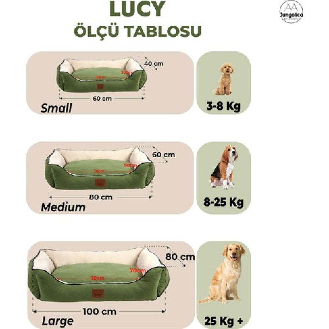Jungolica Pet Products Lucy, Çift Taraflı Minderli, Ultra Yumuşak, Kaydırmaz Tabanlı, Yıkanabilir Kedi ve Köpek Yatağı