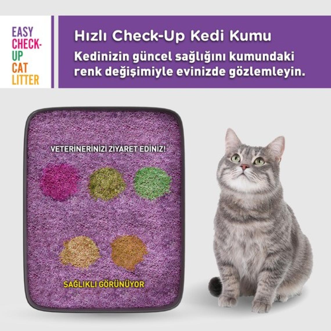 Metapet Hastalık Gösteren Erken Teşhis Kedi Sağlığı Kumu, Kokusuz Organik Doğal Bentonit 1 Kg.