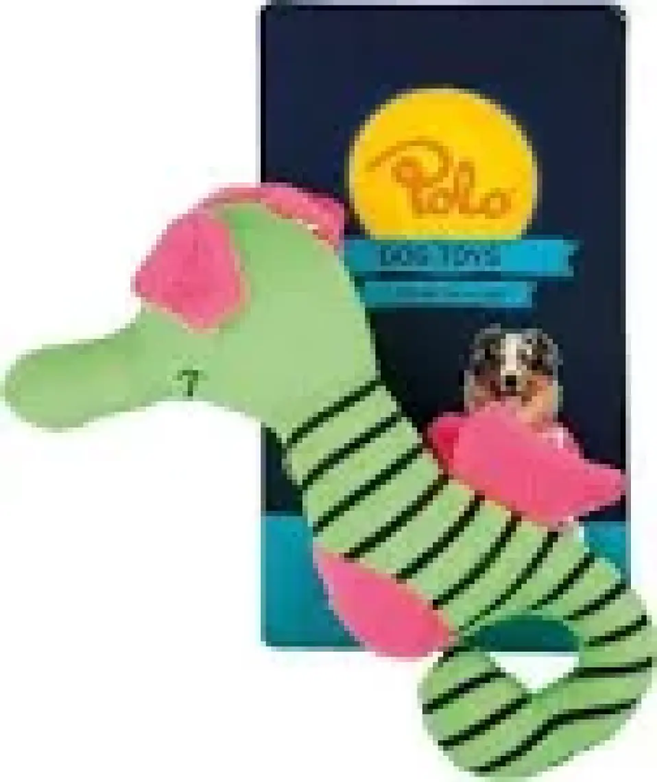 Polo. Peluş Çizgili Denizatı Yeşil/Mavi Köpek Oyuncağı 18 Cm
