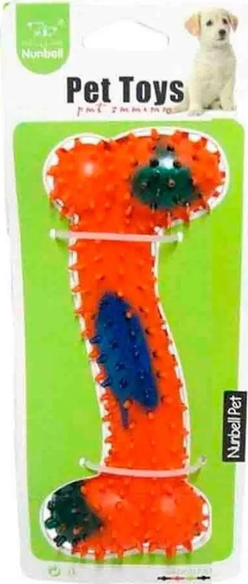 Nunbell Plastik Dikenli Kemik Köpek Oyuncağı 15cm